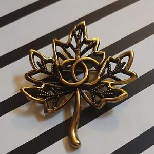 Gold-Tone Leaf Brooch Pin - Women Jewelry